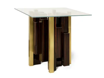 CHICAGO - Square ebony and glass table by JOSÉ LEITE DE CASTRO - view 2